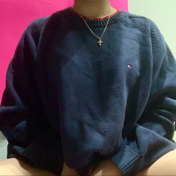 Brandy Melville Sweaters - tommy hilfiger navy blue crewneck sweater ✧